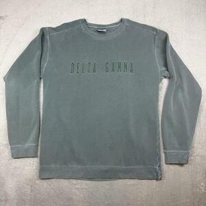Delta Gamma Sweatshirt Men’s Medium Green Cotton Crew Long Sleeve College